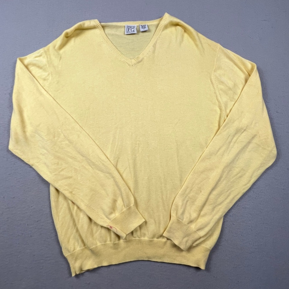 Retro Field Gear V-Neck Sweater Mens Medium Cotton Rayon Knit Casual Classic